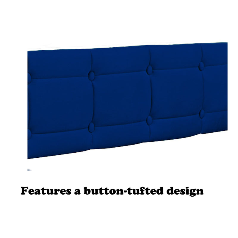 Upholstered Twin Size Daybed Bed Frame (Corner Bed) With Trundle, Velvet Fabric, Studding Design, No Box Spring Required