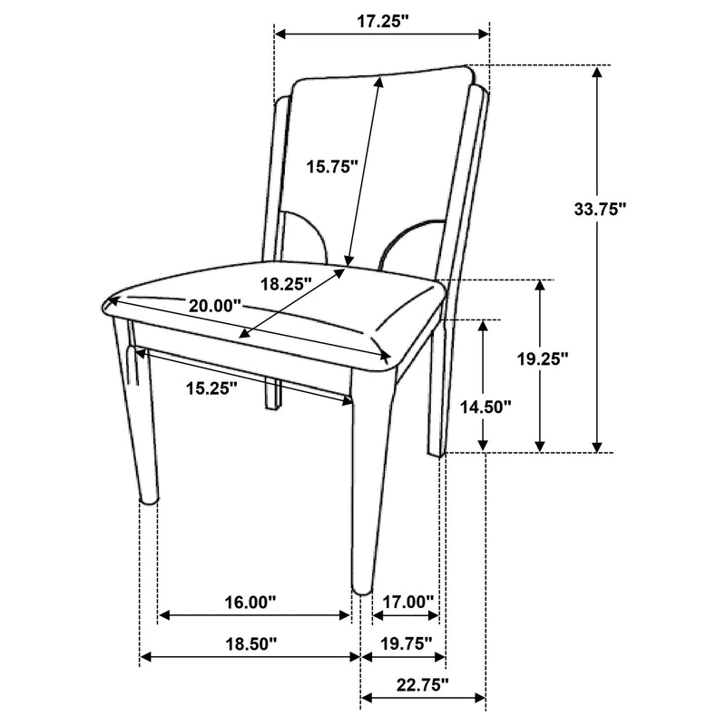 Crestmore - Dining Chair Upholstered Seat (Set of 2) - Walnut