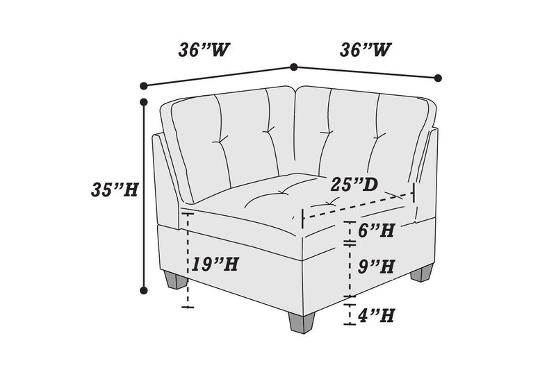 Contemporary Genuine Leather Black Tufted 6pc Sectional Set 4x Corner Wedge 1x Armless Chair 1x Ottomans Living Room Furniture Sofa Couch