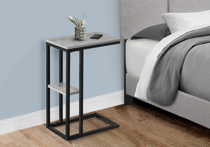 Accent Table, C - Shaped, Marble Look Contemporary & Modern Convenient Design