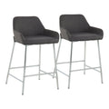 Daniella - Contemporary Fixed Height Counter Stool With Metal Legs (Set of 2)