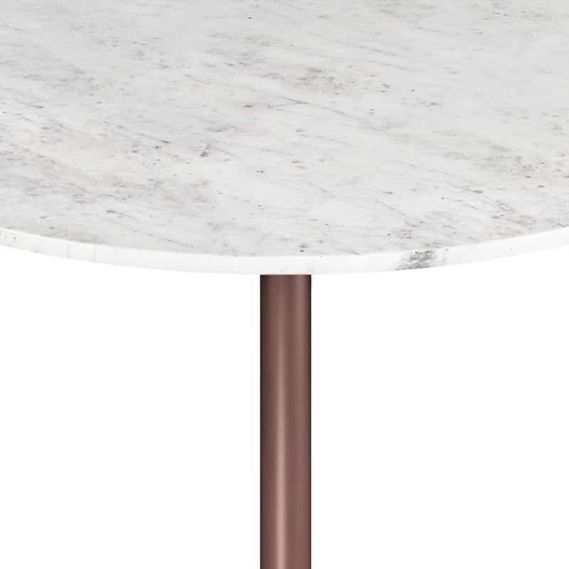 Osborne - Round Dining Table - White / Copper