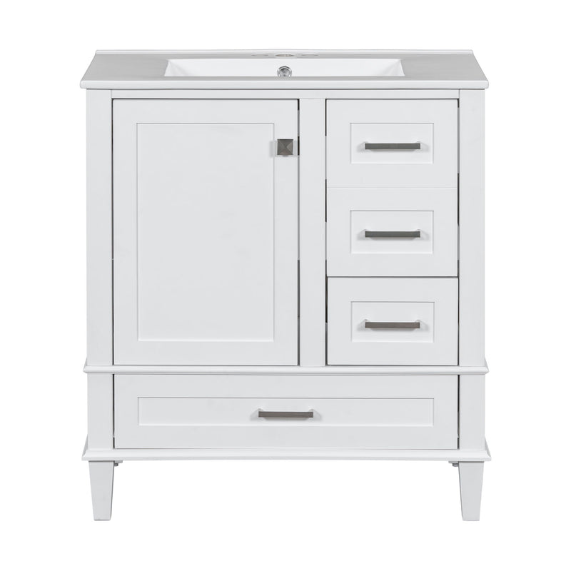 Bathroom Vanity, Modern Bathroom Cabinet With Sink Combo Set, Bathroom Storage Cabinet With A Soft Closing Door And 3 Drawers, Solid Wood Frame