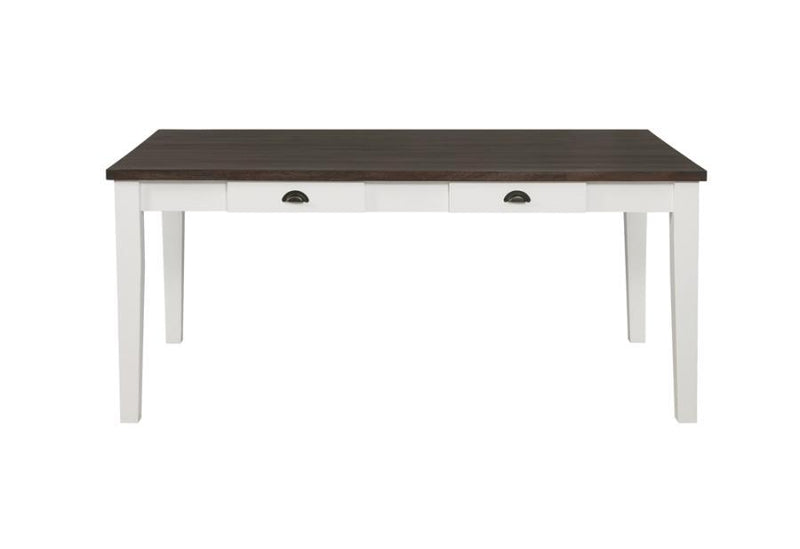 Kingman - 4-Drawer Dining Table - Distressed White - Atlantic Fine Furniture Inc