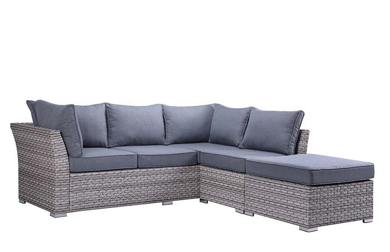 Laurance - Patio Set - Gray Fabric & Gray Finish - Atlantic Fine Furniture Inc