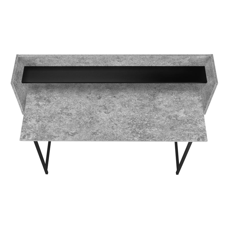 Computer Desk For Home Office, Laptop, Storage Shelves, Marble Look Contemporary & Modern