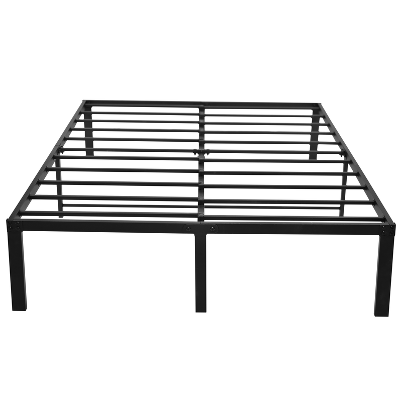 14 Inch Bed Frame Queen Size Heavy Duty Steel Slat Support Metal Platform Queen Bed Frame No Box Spring Needed, Easy Assembly, Black