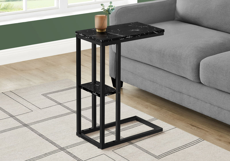 Accent Table, C - Shaped, Marble Look Contemporary & Modern Convenient Design