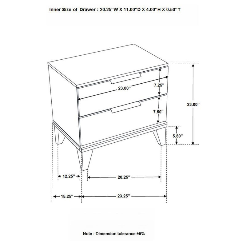 Mays - 2-Drawer Nightstand - Walnut