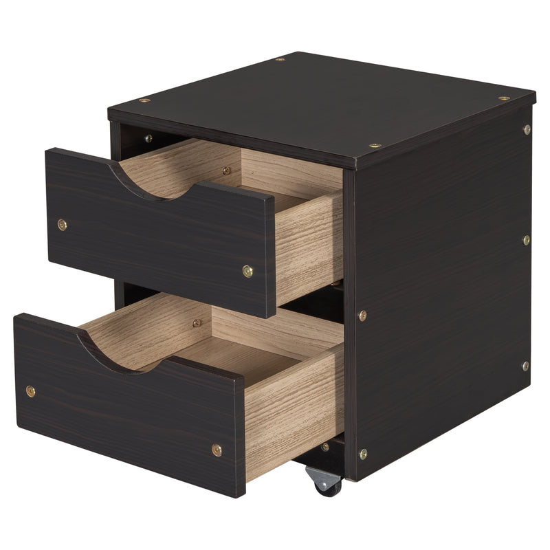 Versatile Full Bed with Trundle,Under bed Storage Box and Nightstand .Espresso