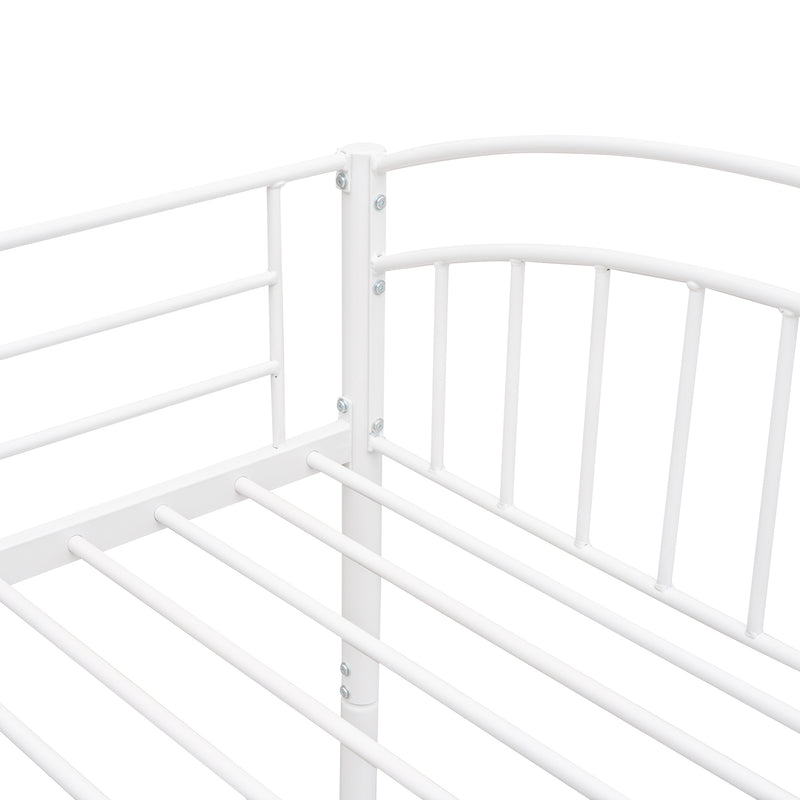 Twin Over Twin Metal Bunk Bed,Divided into Two Beds(White){OLD SKU:MF280424AAK}