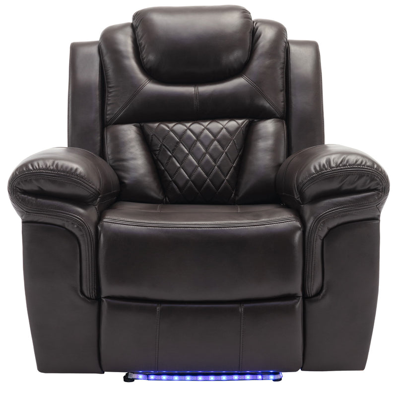 Home Theater Seating Manual Recliner Chair With Led Light Strip For Living Room