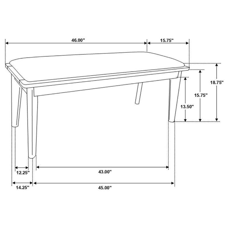 Alfredo - Upholstered Dining Bench - Gray And Natural Walnut