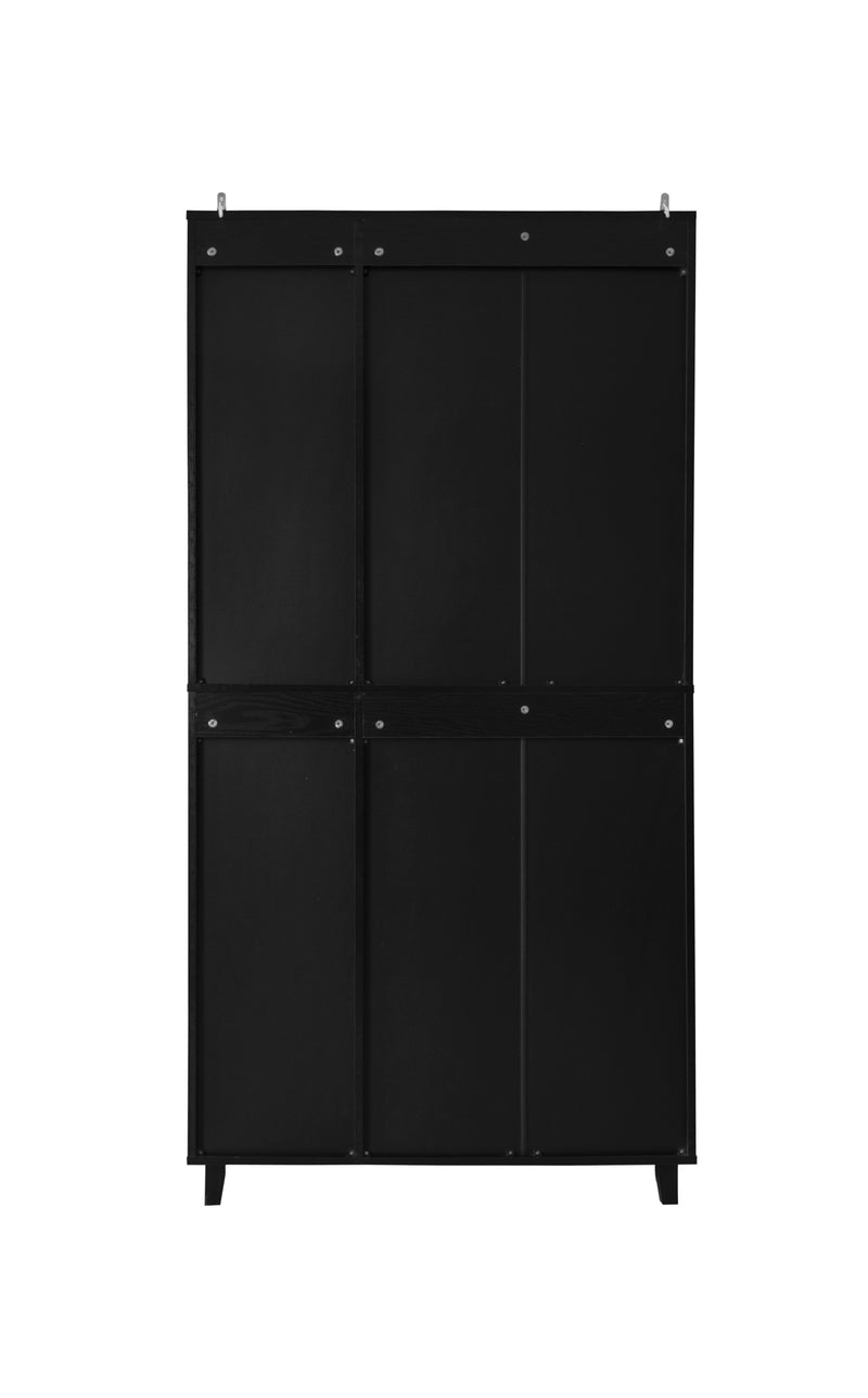 4 Door Cabinet with 4 Shelves with 4 Adjustable Inner Shelves, Storage Cabinet