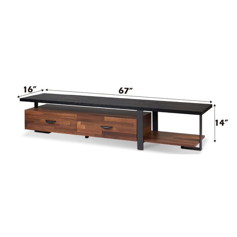 Elling - TV Stand - Walnut & Black