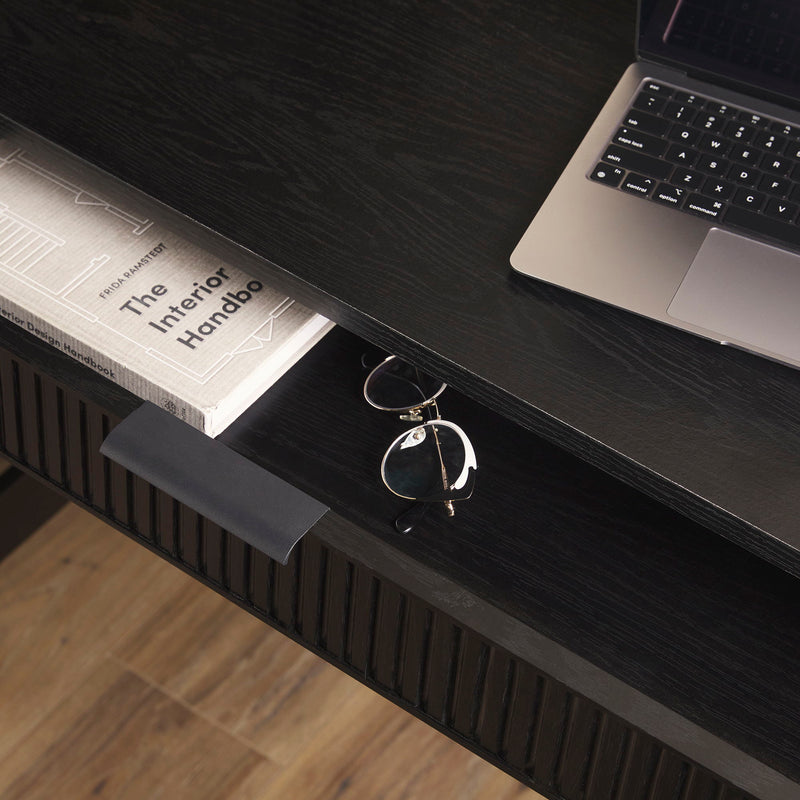 Transitional Reeded Writing Desk With Drawer