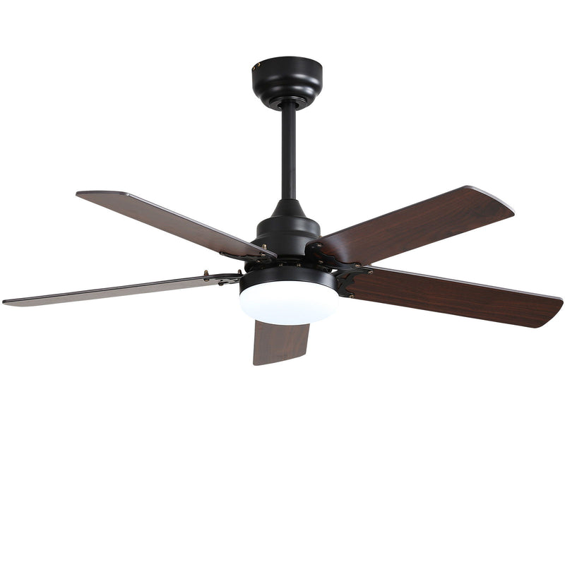 Modern Ceiling Fan With 3 Color Dimmable Light 5 Blades Remote Control Reversible Dc Motor For Bedroom - Black