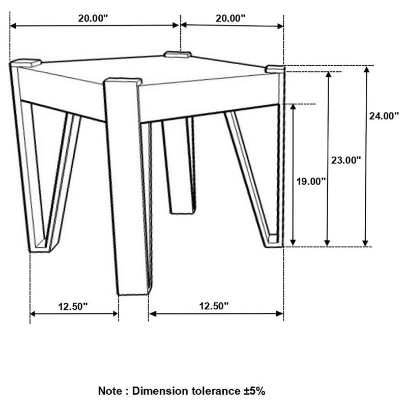 Winston - Square Wood Top Side End Table - Natural