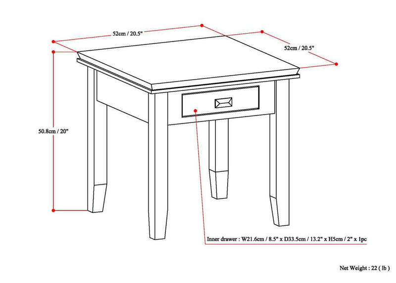 Artisan - End Table - Russet Brown