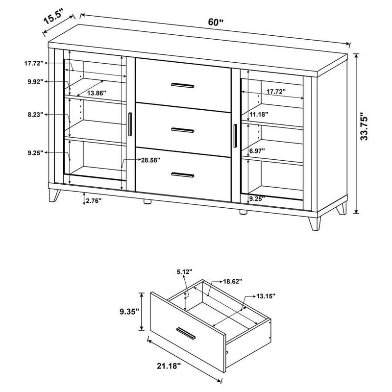 Lewes - 2 Door Engineered Wood TV Stand - Cappuccino - Atlantic Fine Furniture Inc