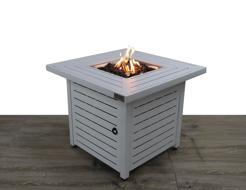 Propane Fire Pit Table - Antique Gray White