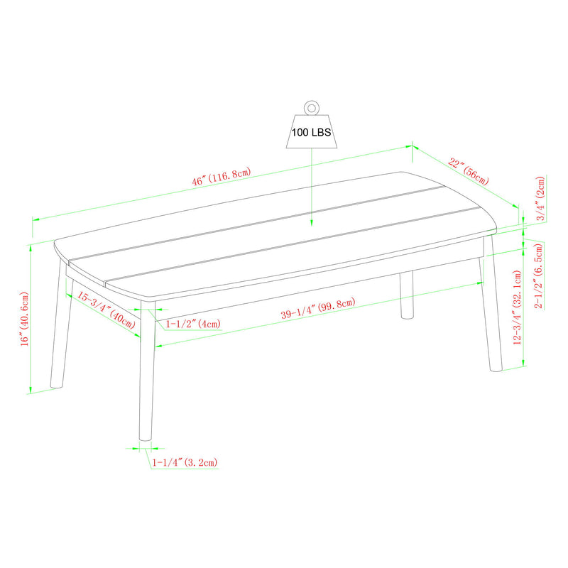 Contemporary Eucalyptus Wood Patio Coffee Table - Natural