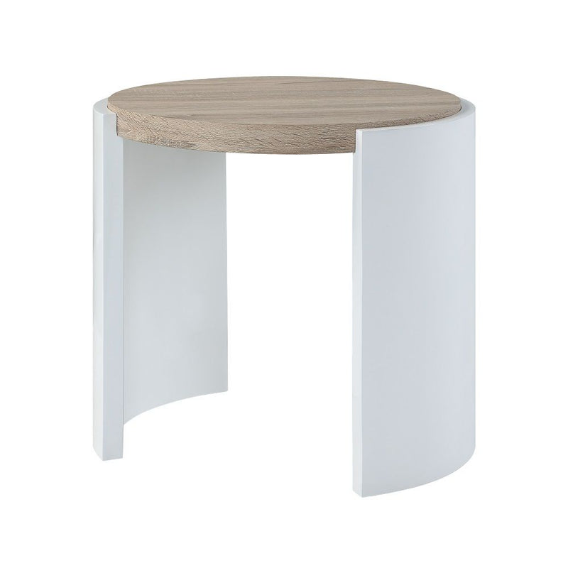 Zoma - End Table - Oak & White High