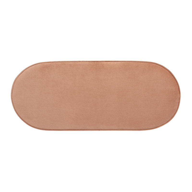 Serena - Oval Storage Bench Ottoman - Peach Orange