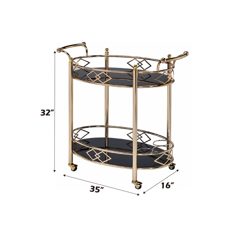 Ottesen - Glass Serving Cart - Black / Gold