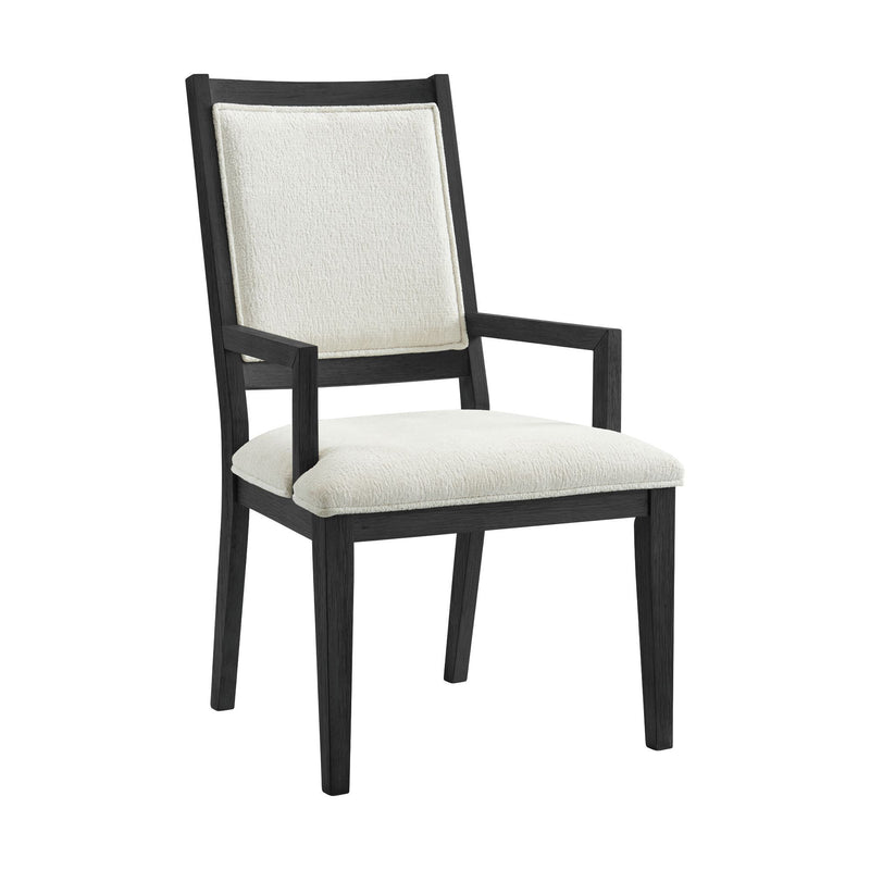 Versailles - Contemporary Arm Chair & Boucle Fabric (Set of 2) - White / Black