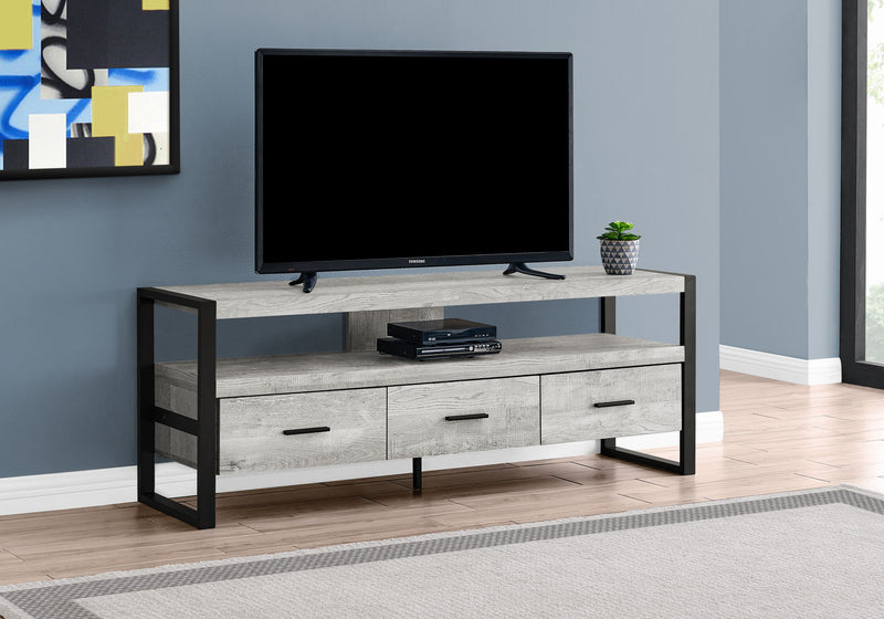 TV Stand, Console, Media Entertainment Center, Storage Drawers, Modern