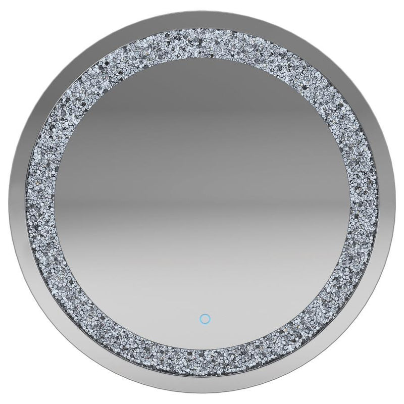 Landar - Round LED Light Wall Mirror - Silver - Atlantic Fine Furniture Inc