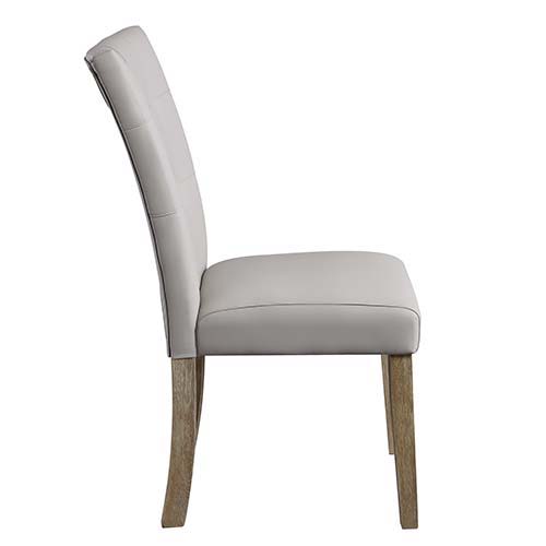 Charnell - Side Chair (Set of 2) - Gary PU & Oak Finish - Atlantic Fine Furniture Inc