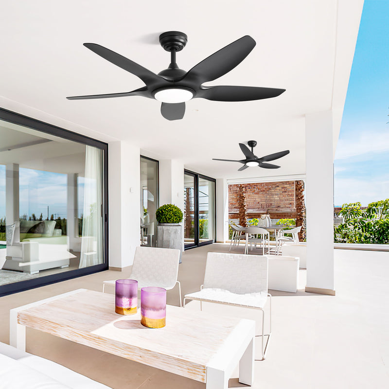 Indoor Ceiling Fan With 5 ABS Blades Remote Control Reversible Dc Motor For Living Room