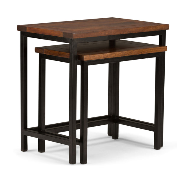 Skyler - 2 Piece Nesting Side Table - Dark Cognac Brown