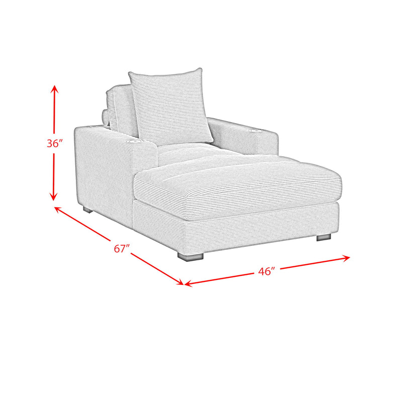 Arizona - Chaise With 1 Pillow 20", 2 Cupholders And 2 USB