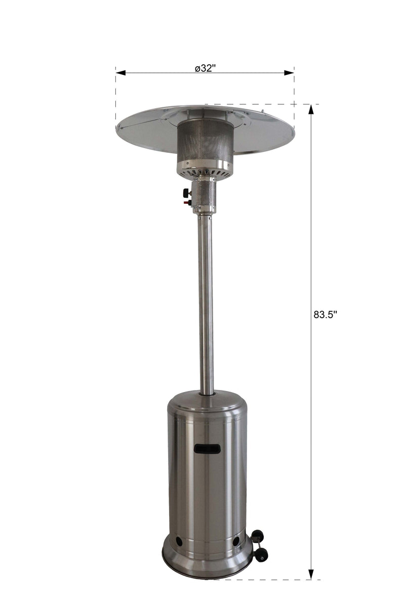 46, 000 Btu Standing Patio Heater - Steel Gray