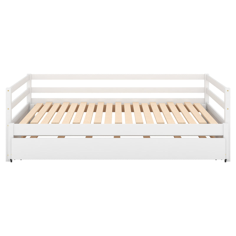 Twin or Double Twin Daybed with Trundle,White