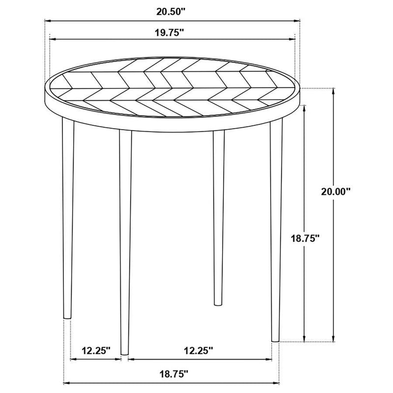 Hayden - Round Wood Top Side Table - Natural Mango And Black