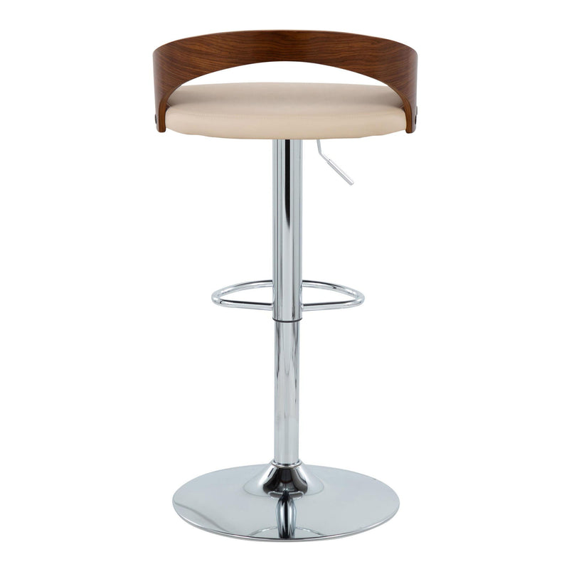 Grotto - Mid Century Modern Adjustable Height Barstool, Swivel With Oval Footrest (Set of 2)