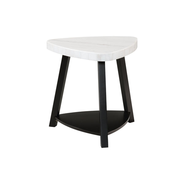 Trinity - Marble Top End Table - White - 26"