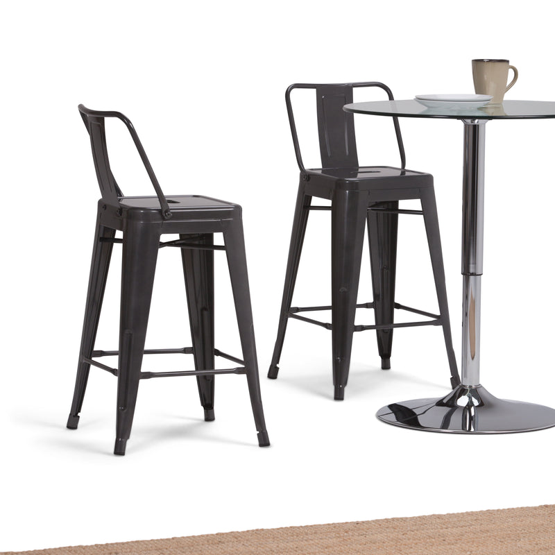 Rayne - Curved Back Metal Stool (Set of 2)