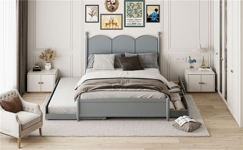 Platform Bed With With 2 Big Drawers And Trundle