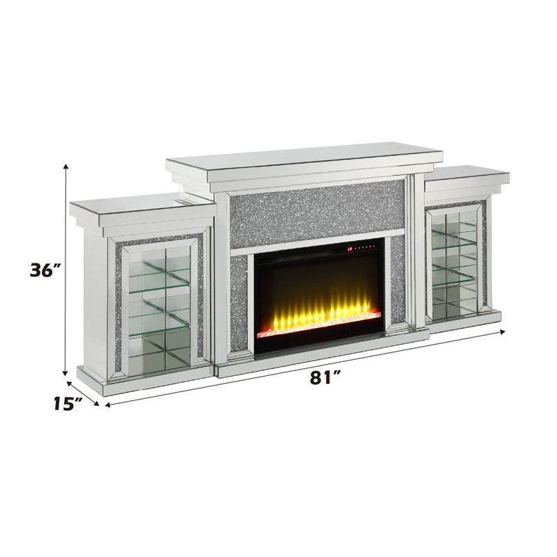 Noralie - Fireplace - Mirrored - Wood