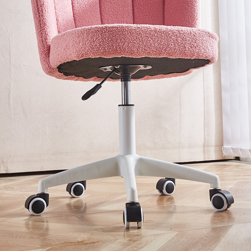 Home Office Chair, Fluffy Fuzzy Comfortable Makeup Vanity Chair, Swivel Desk Chair Height Adjustable Dressing Chair For Bedroom