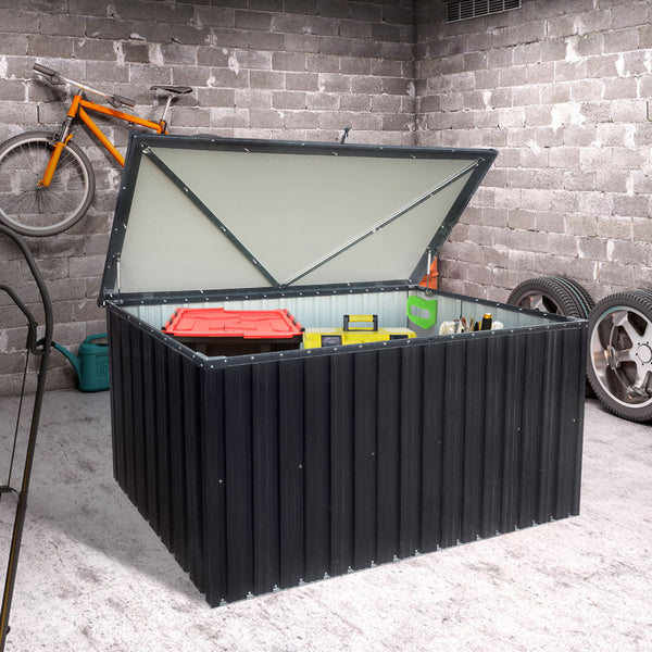 Metal Storage Box Store Large Out Door Use - Black