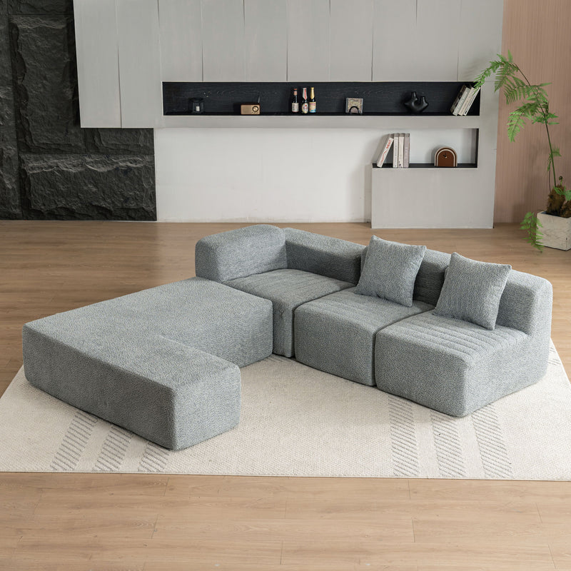 Sectional Sofa Full-Compressed Sofa Couch Free-Combined Sofa For Living Room