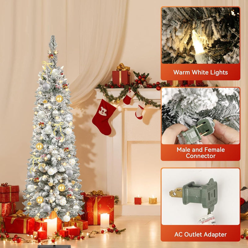 Christmas Trees With Warm White Lights Ideal For Holiday Decorations, Includes Original Base