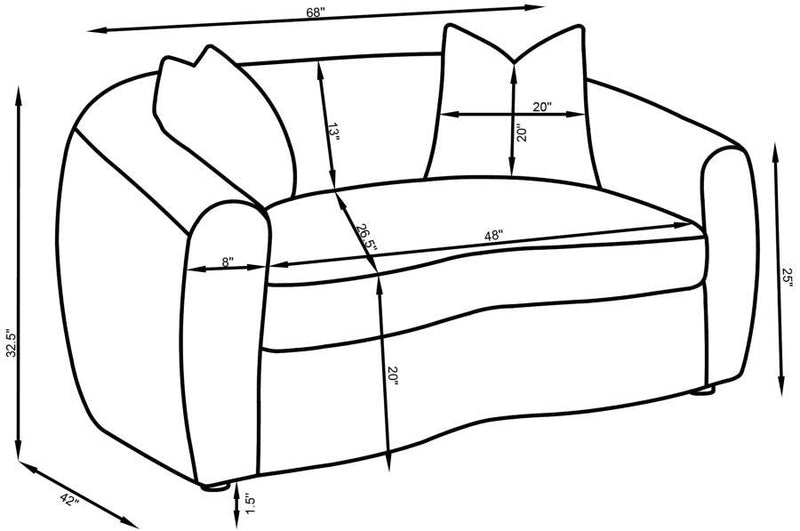 Isabella - Faux Sheepskin Upholstered Loveseat Natural - Ivory