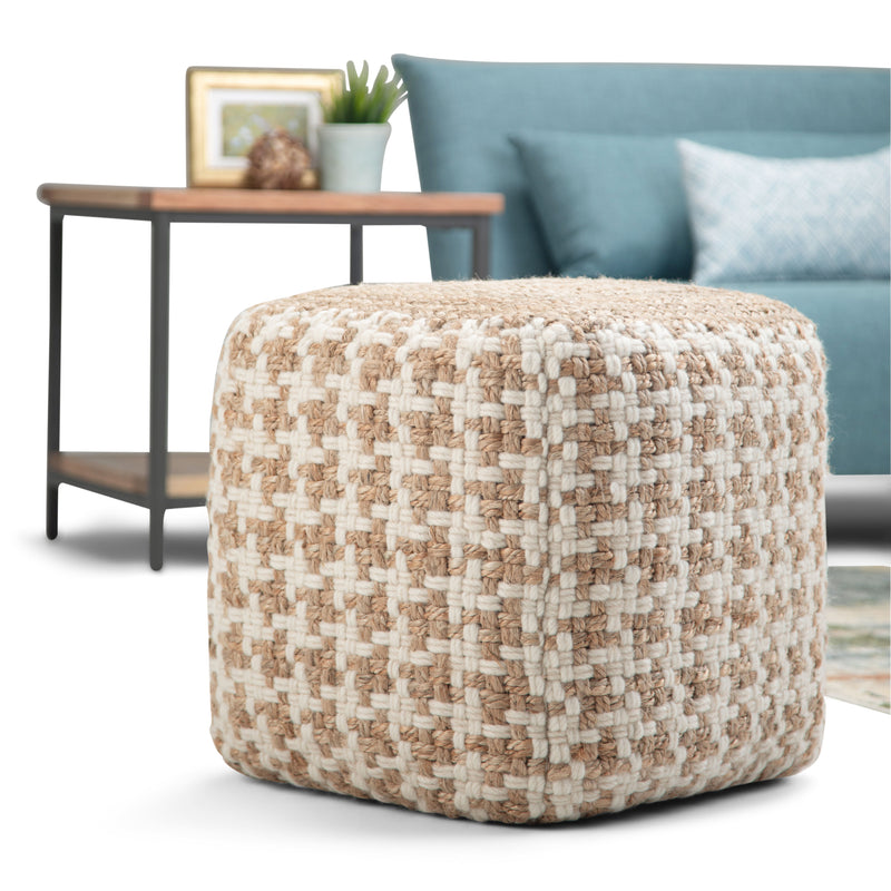 Cullen - Cube Pouf - Natural